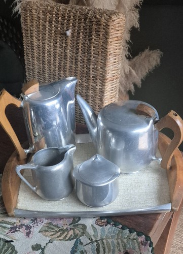 Vintage picquot ware tea set - picquot,