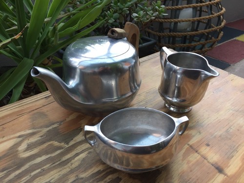 Picquot ware teapot sugar - , bowl